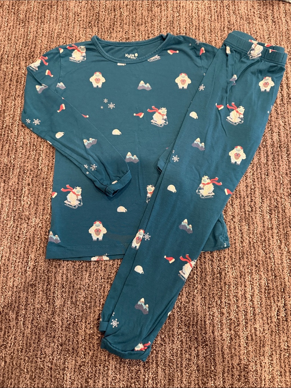 Kyte BABY Teal Penguin Print Kids Pajama Set